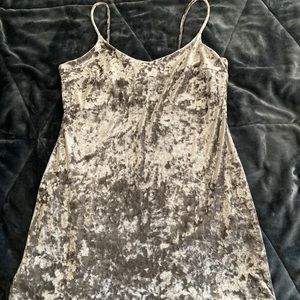 Velvety silver mini dress